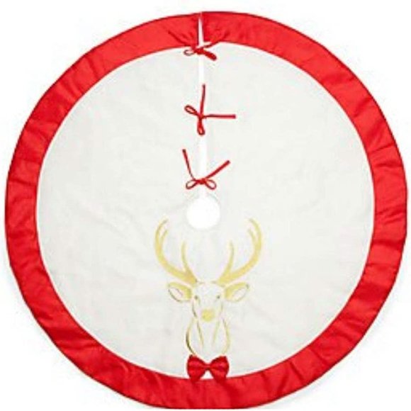 CROWN AND IVY BUCK DEER TREE SKIRT NWT $130.00 - Picture 7 of 7